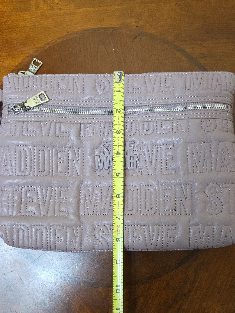 STEVE MADDEN NWT Mauve Clutch Purse Wristlet Bmalina Stitched With Gold Hardware - Picture 13 of 13